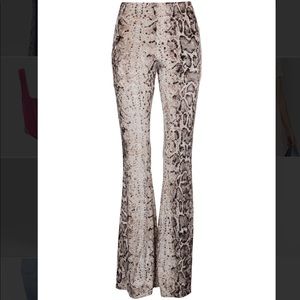 Snake print flare pants